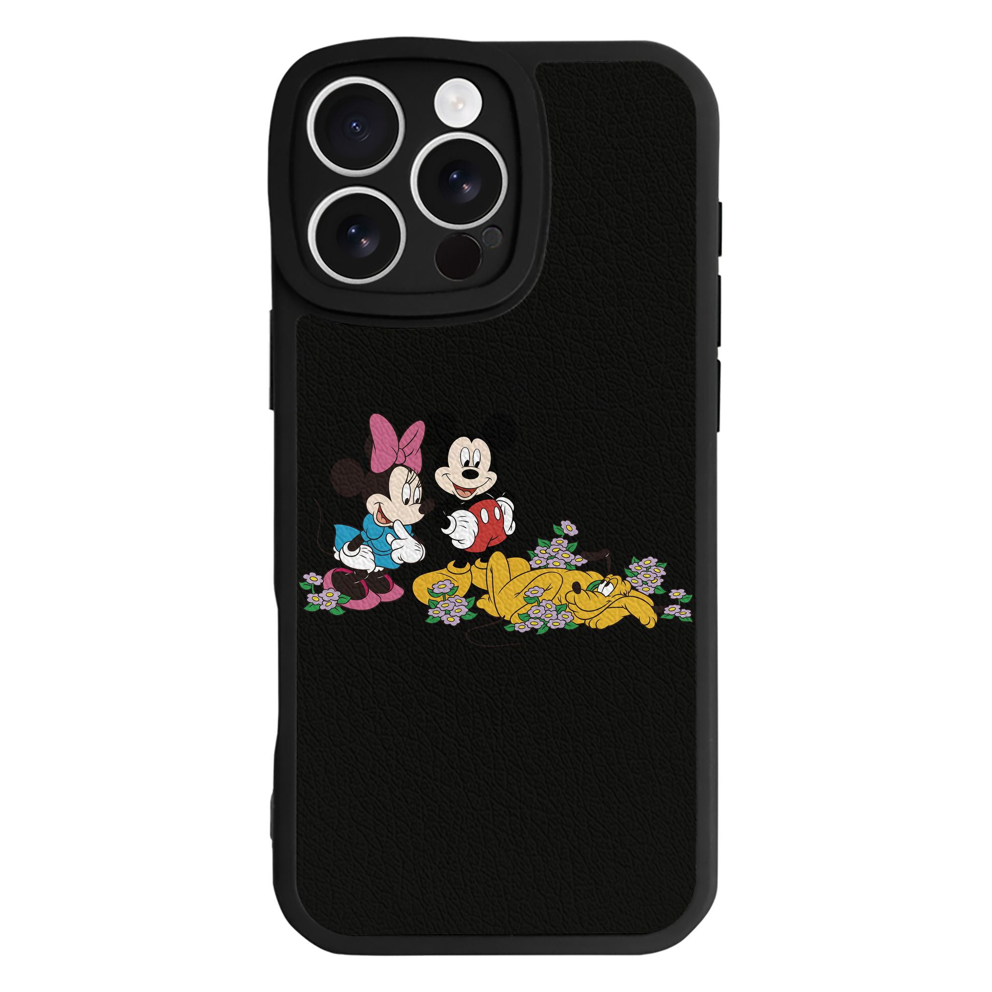 （画像用） ミッキーマウス Mickey Mouse 【iPhone 16シリーズ対応】シリコンスマホケース（レザー調） 材質：シリコン